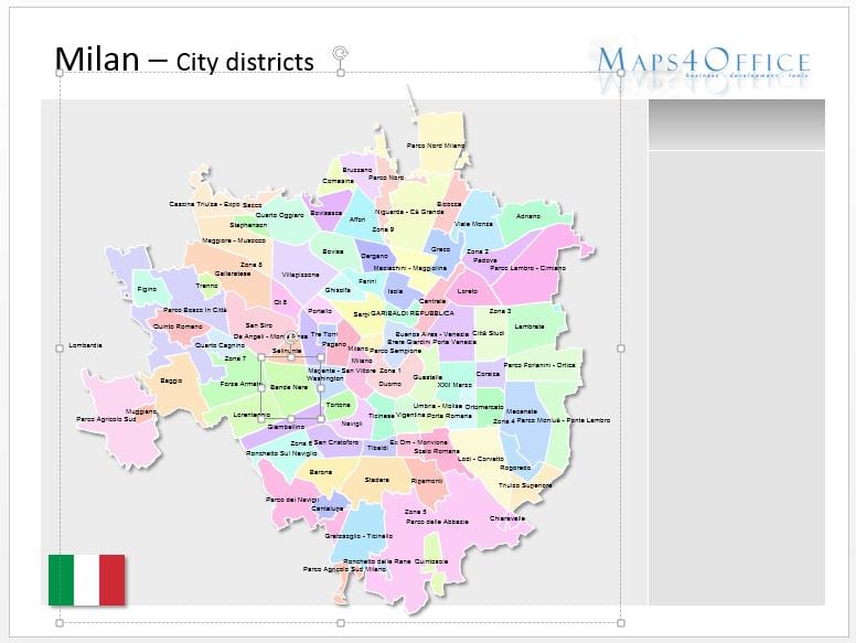નકશો મિલાન જિલ્લાઓ