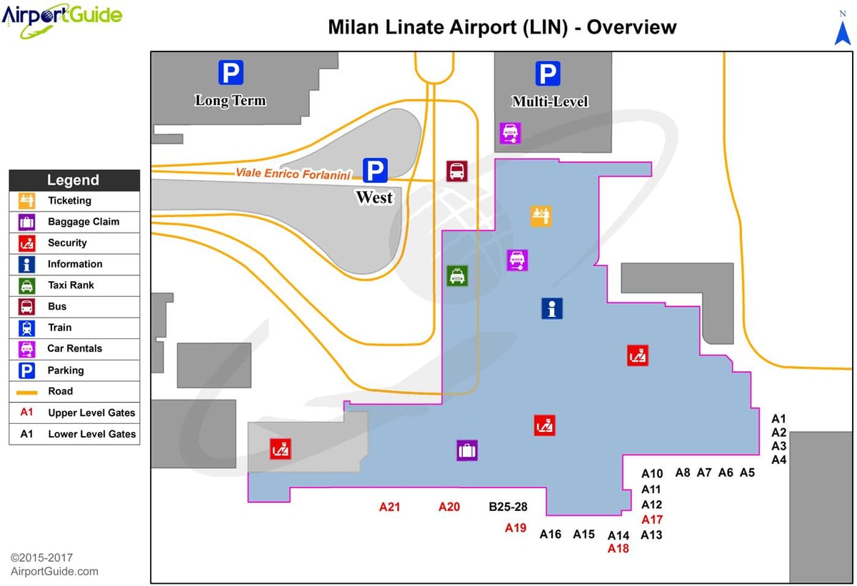 મિલાન linate નકશો